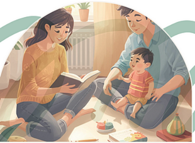 disegno mamma papà e figlio