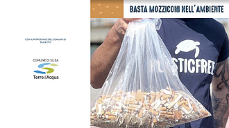 immagine sacchetto con mozziconi raccolti